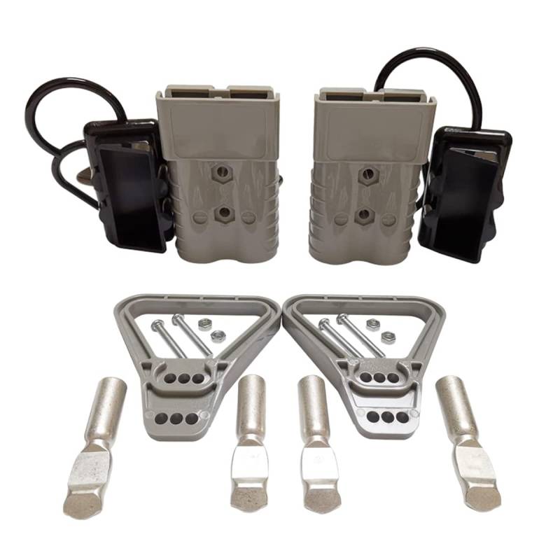 Kochenty 2 Stück 350 A 2 AWG Kabel Batteriestromstecker Kit Schnellanschluss-Abtrennung Stecker für Anderson Winde ATV Grau von Kochenty