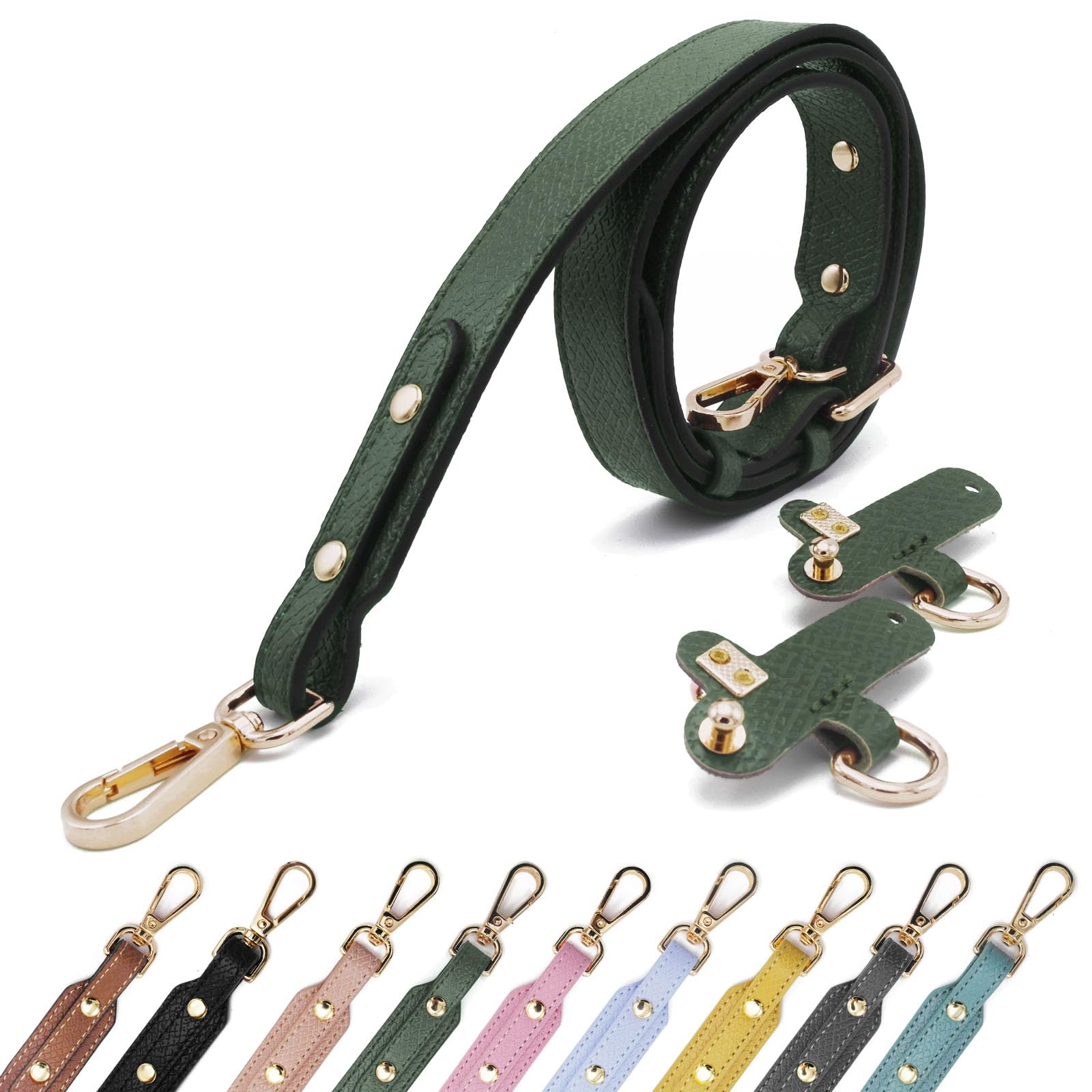Taschenriemen Leder Taschengurt Henkel Schwarz Gold Ledergurt Taschengurte Zum Wechseln Taschenband Umhängegurt für Longchamp dunkelgrün Taschenriemen Leder Taschengurt Henkel Schwarz Gold Ledergurt Taschengurte Zum Wechseln Taschenband Umhängegurt für Longchamp dunkelgrün von Kocris Casa