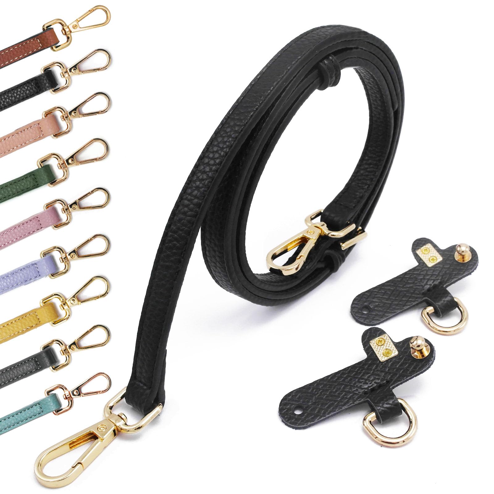 Taschenriemen Leder Taschengurt Henkel Schwarz Gold Ledergurt Taschengurte Zum Wechseln Taschenband Umhängegurt für Longchamp schwarz Taschenriemen Leder Taschengurt Henkel Schwarz Gold Ledergurt Taschengurte Zum Wechseln Taschenband Umhängegurt für Longchamp schwarz von Kocris Casa