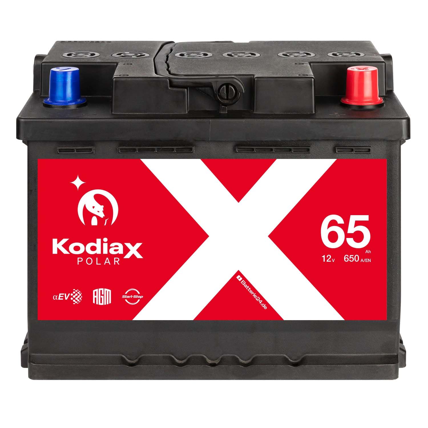 Kodiax AGM Autobatterie 12V 65Ah 650A/EN Kodiax AGM Autobatterie 12V 65Ah 650A/EN von Kodiax