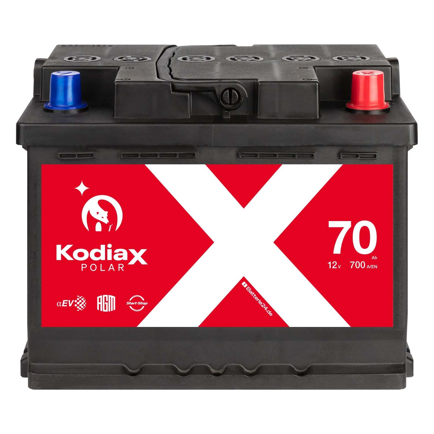 Kodiax AGM Autobatterie 12V 70Ah 700A/EN von Kodiax