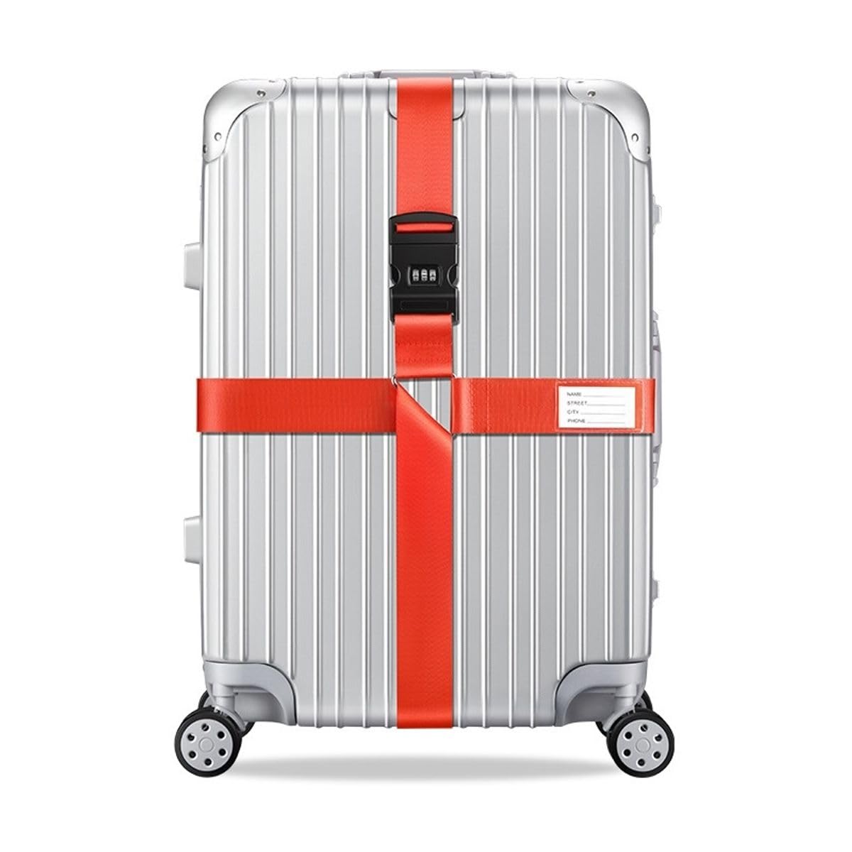 König Design Koffergurt - Zahlenschloss - Verstellbar und Orange - Inklusive Namensschild - Kofferband für Flugreise - Gepäckgurt Kofferband Zubehör König Design Koffergurt - Zahlenschloss - Verstellbar und Orange - Inklusive Namensschild - Kofferband für Flugreise - Gepäckgurt Kofferband Zubehör von König Design