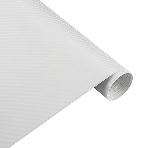 Könighaus (12,49€/m2) 4D Carbon Weiss Folie 100 x 152 cm blasenfrei mit Anleitung (Autofolie) von Könighaus