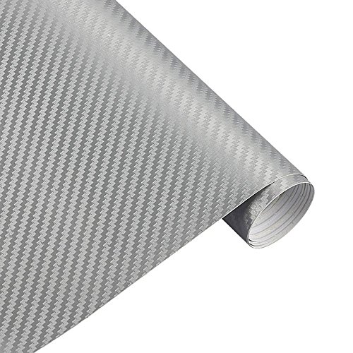 Könighaus (16,05€/m2 Silber 3D Carbon Autofolie 100 x 152 cm blasenfrei mit Anleitung von Könighaus