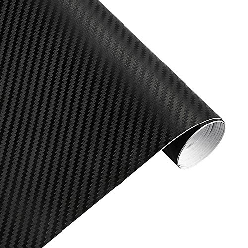 Könighaus (4,34€/m2 Schwarz 3D Carbon Autofolie 3000 x 152 cm blasenfrei mit Anleitung (ganze Rolle) von Könighaus