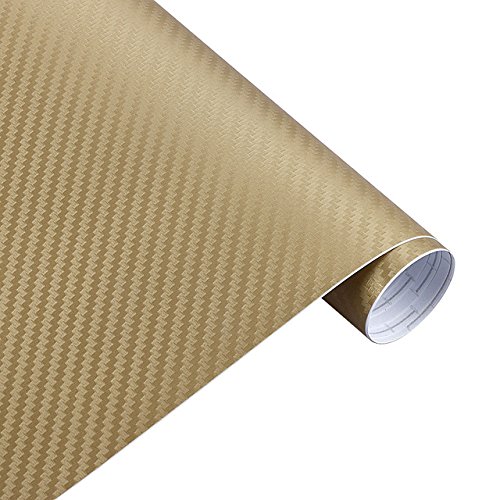 Könighaus (5,5€/m2 Gold 3D Carbon Autofolie 500 x 152 cm blasenfrei mit Anleitung von Könighaus