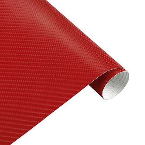 Könighaus (6,27€/m2 Rot 3D Carbon Autofolie 300 x 152 cm blasenfrei mit Anleitung von Könighaus