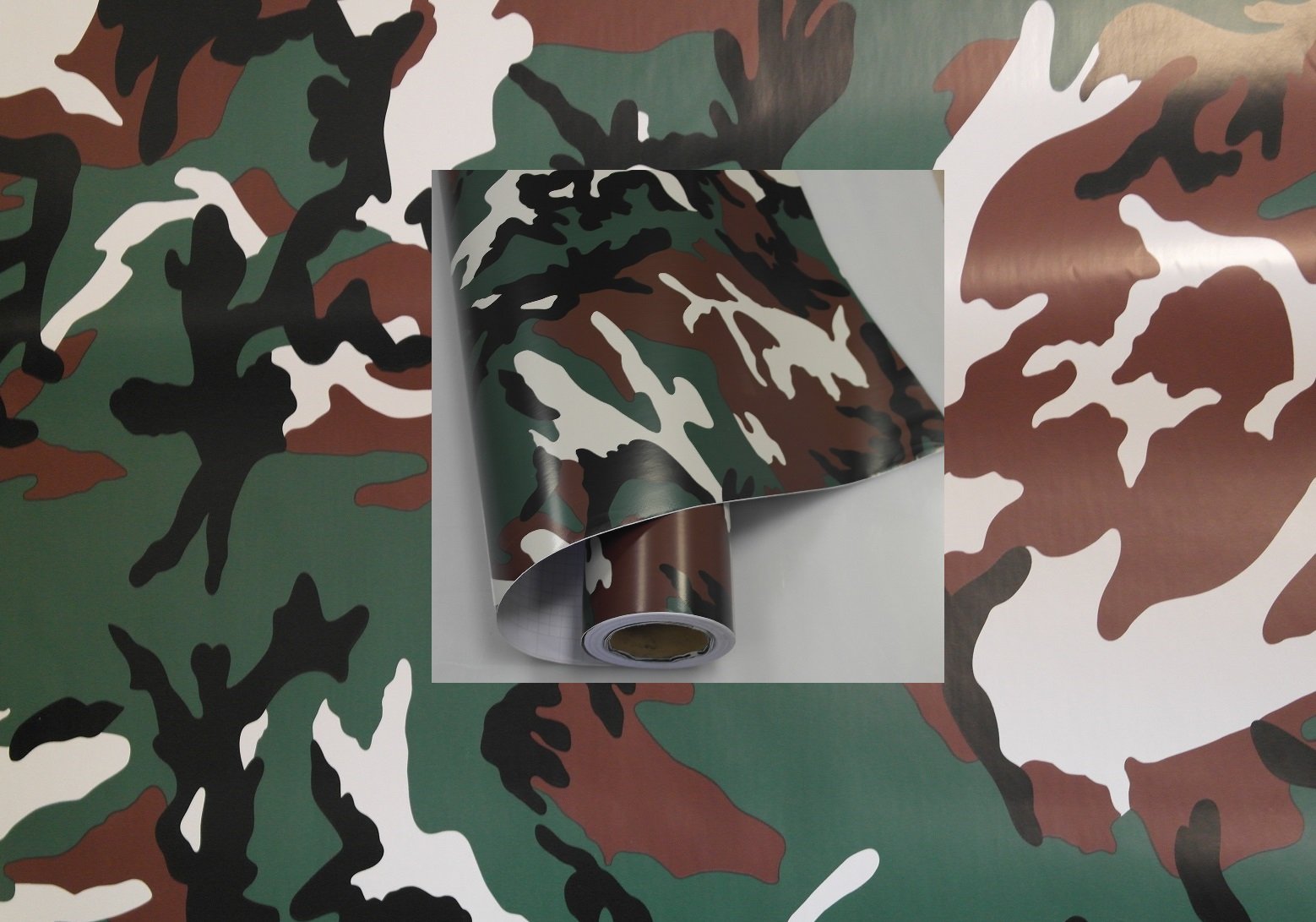 Könighaus (9,65€/m2) Woodland 300 x 152 cm blasenfrei mit Anleitung (Camouflage Autofolie) von Könighaus