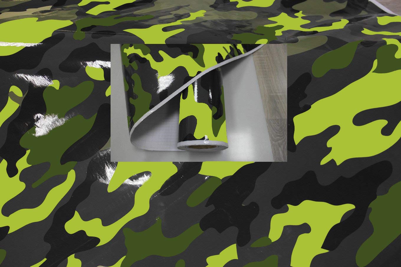 Könighaus (9,84€/m2) Jungle Camo II 200 x 152 cm blasenfrei mit Anleitung (Camouflage Autofolie) von Könighaus