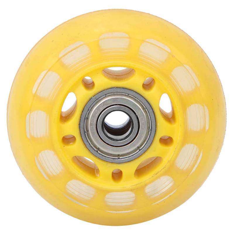 Rollschuhe, Quad-Skates, Rollen Rad Gelb Transparent PU mit 608ZZ Lager Gepäckwagen Skates Zubehör 64x24x8mm von Koieam