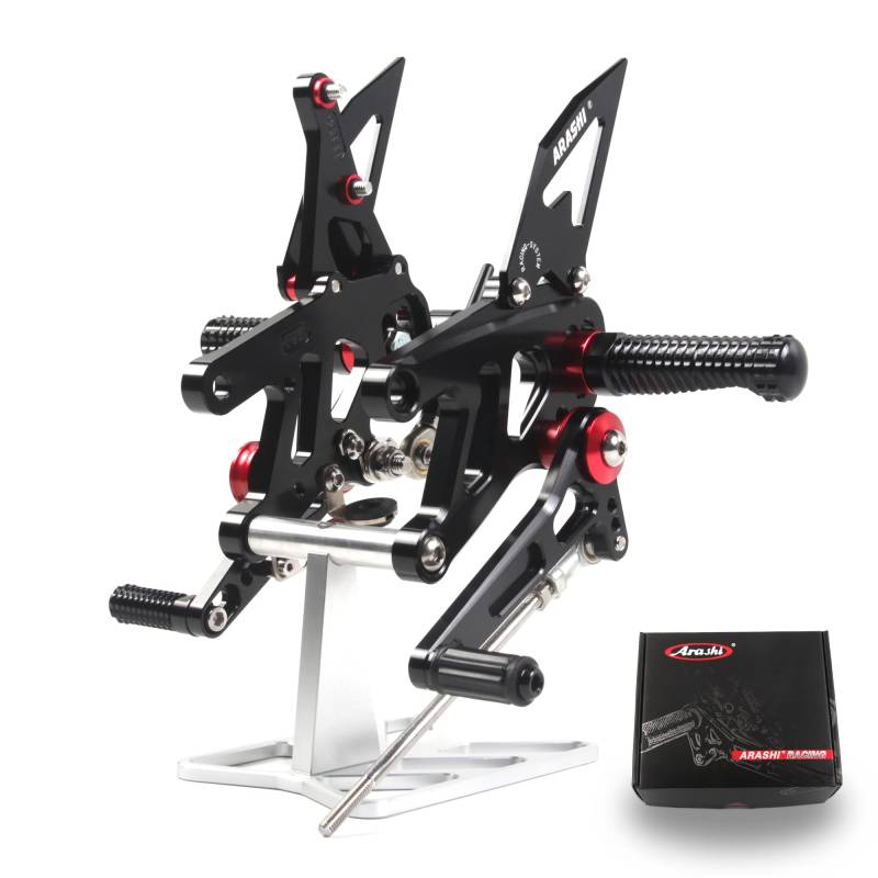 (Version2.0) Einstellbare Rearsets für Aprilia RSV4 FACTORY APRC ABS 2013-2016 SBK SE/RSV4 2017-2021/Tuono V4 1100 2017-2020 Hintere Sets Fußrasten Fußrasten Fußrasten Zubehör Schwarz von Konerstone