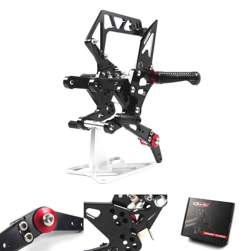 (Version2.0) Verstellbare Rearsets für YA.MA.HA YZF R1 R1M R1S RN32 2024-2025 Motorradzubehör Fußrasten Set Schwarz von Konerstone