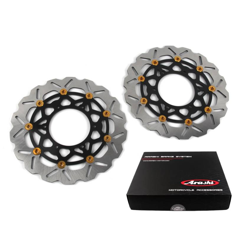 Arashi Schwimmend Vorderrad Bremsscheiben für Suzuki GSX-S950 ABS 2021-2024, GSX-S1000 2015-2024, GSX-S1000 ABS 2015-2024, GSX-S1000F 2015-2022, Motor accessories Schwarz von Konerstone