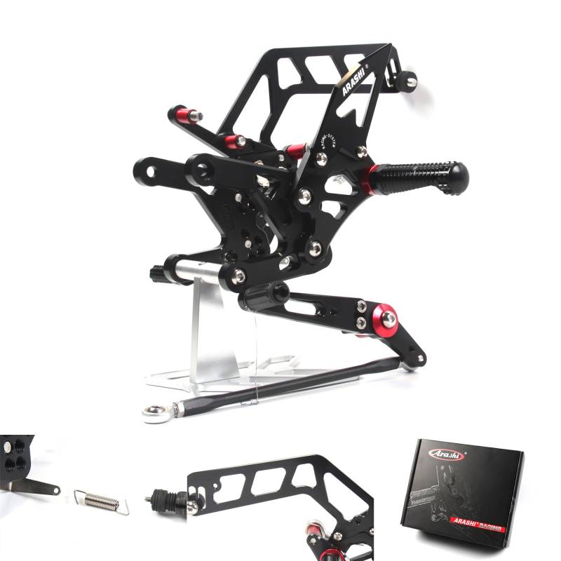 Motorrad (Version2.0) Einstellbare Rearsets für YA.MA.HA MT10 FZ10 2023-2025 Fußrasten 1 Satz Schwarz MT FZ 10 MT-10 FZ-10 2024 von Konerstone
