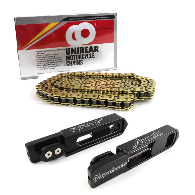 Verlängerte Schwinge mit Kettensatz der Serie 530 für Suzuki Hayabusa GSX1300R GSXR 1300 2008-2020 Gen 2 / Gen 3 2021-2024 Zubehör Erweiterungsset Schwinge Verlängerung bis 90-185 mm 2009 2010 2011 von Konerstone