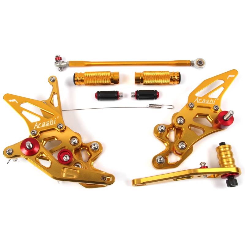 Verstellbare Fußrasten für Suzuki GSXR 600 & 750 2024-2025 / GSX-R600Z 2022-2025 / GSX-R750Z 2022-2025 Motorrad Fußrastenauflage GSX-R 600 750 GSXR600 0 GSXR7 50 Gold von Konerstone