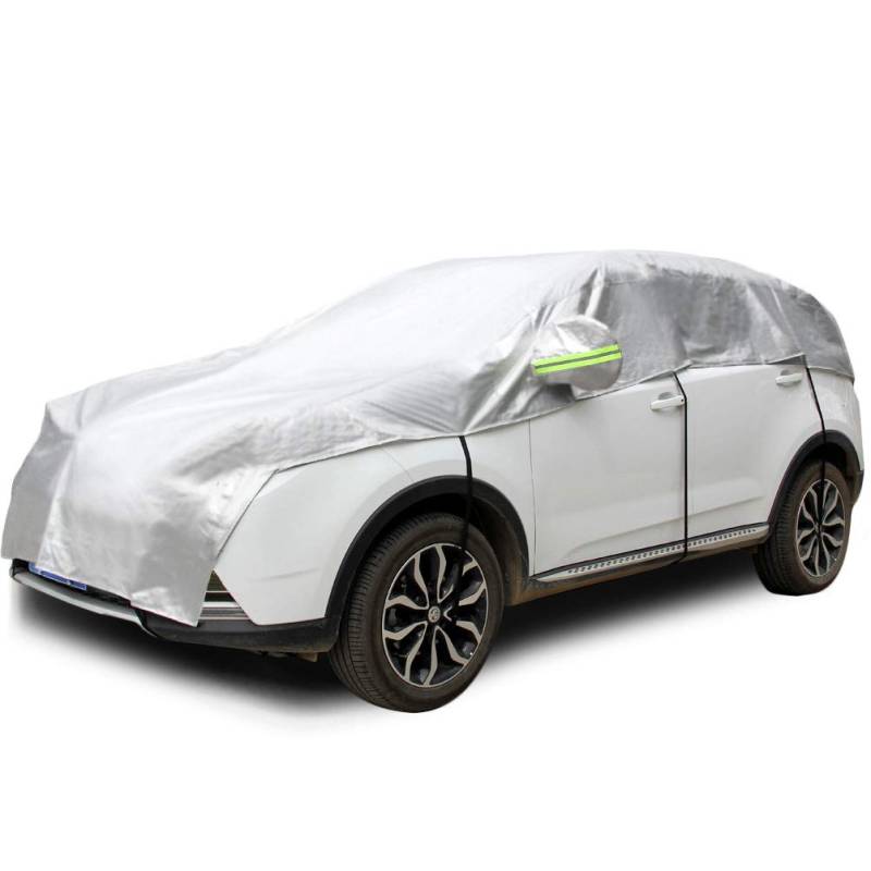 Konnfeir Halbgarage für Auto Abdeckplane Winter Sommer Autoabdeckung wasserdicht Auto halbgarage Staubdicht Schneefest 210D Oxford Material (Schrägheck) von Konnfeir