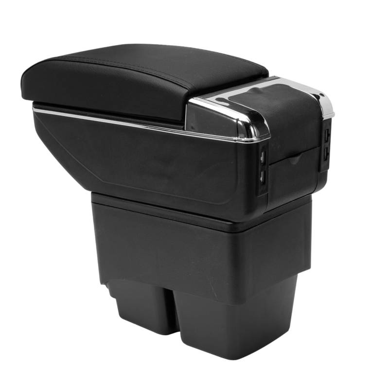 Konuooer Armlehnen Aufbewahrungsbox Mittelarmlehne für Fiesta 2009–2017 mit 7 USB-Schnittstelle von Konuooer