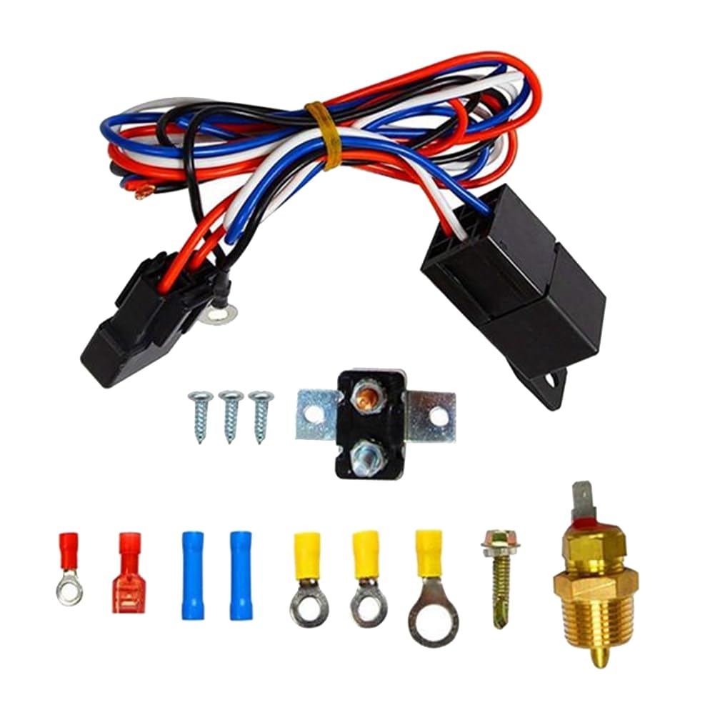 Koolenry 175-185 Grad Kühlerlüfter Thermostat-Steuerkit mit 40A-Relais, Um eine Optimale Motorkühlung zu Gewährleisten Koolenry 175-185 Grad Kühlerlüfter Thermostat-Steuerkit mit 40A-Relais, Um eine Optimale Motorkühlung zu Gewährleisten von Koolenry