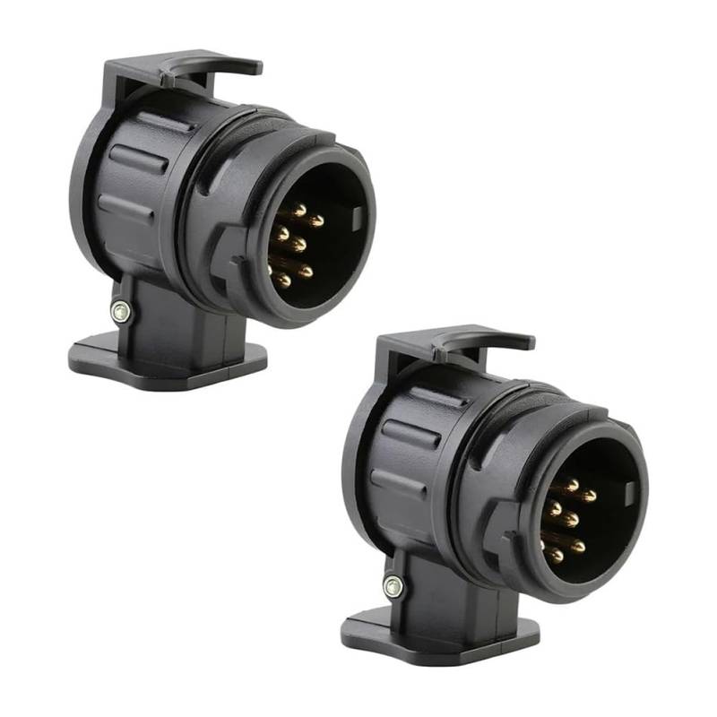 Koolenry 2 Packung 13-Zu-7-Pin-Adapter für Anhänger, 12-V-Schlepptabschleppanschluss, wasserdichte Stecker und Sockelanschluss von Koolenry