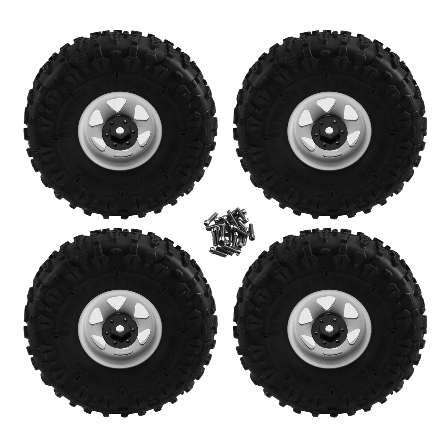 Koolenry 4 Stück 122 mm 1,9 Metall Beadlock Felgen Gummireifen Set für 1/10 RC Crawler Car TRX4 D90 D110 für Axial SCX10 Koolenry 4 Stück 122 mm 1,9 Metall Beadlock Felgen Gummireifen Set für 1/10 RC Crawler Car TRX4 D90 D110 für Axial SCX10 von Koolenry