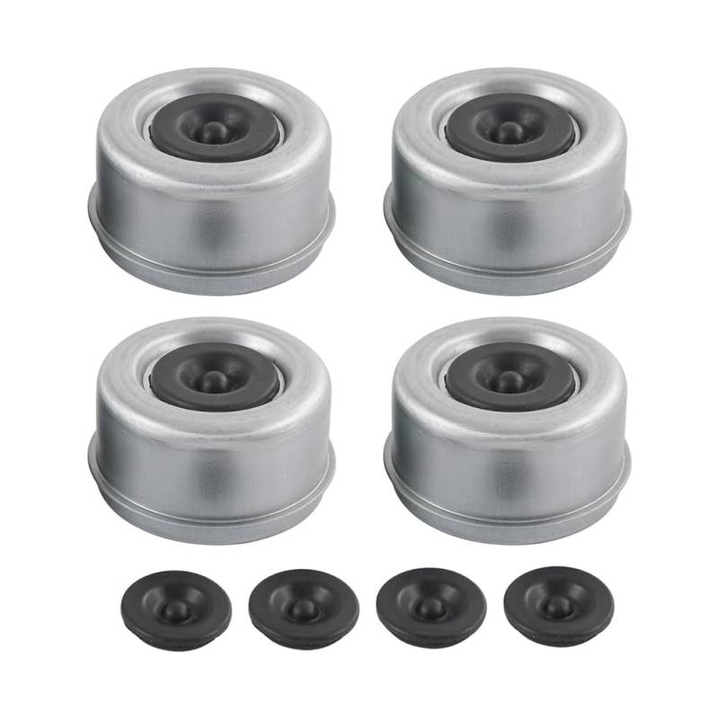 Koolenry 4 Stück 2,72 Anhängerachse Radnabe und Lager Staubkappe mit 4 Gummistopfen für die Meisten 7000-8000lb Radnaben Anhänger von Koolenry
