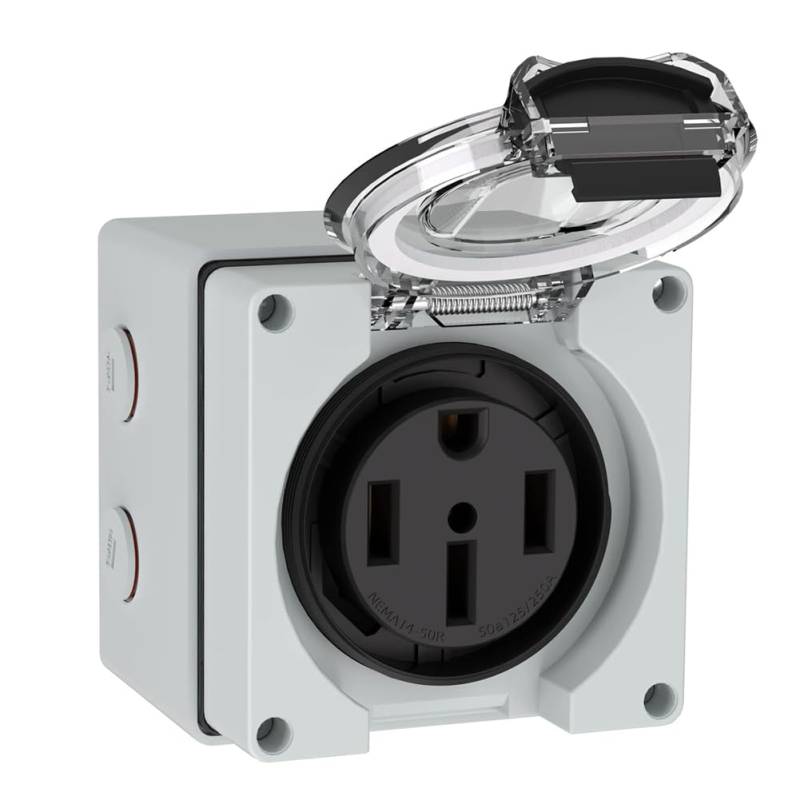 Koolenry 50AMP RV Power Outlet Box NEMA 14-50R-Steckdose mit Schutzkasten-Stromversuche für Elektrofahrzeuge, Generatoren, Schweißmaschinen von Koolenry