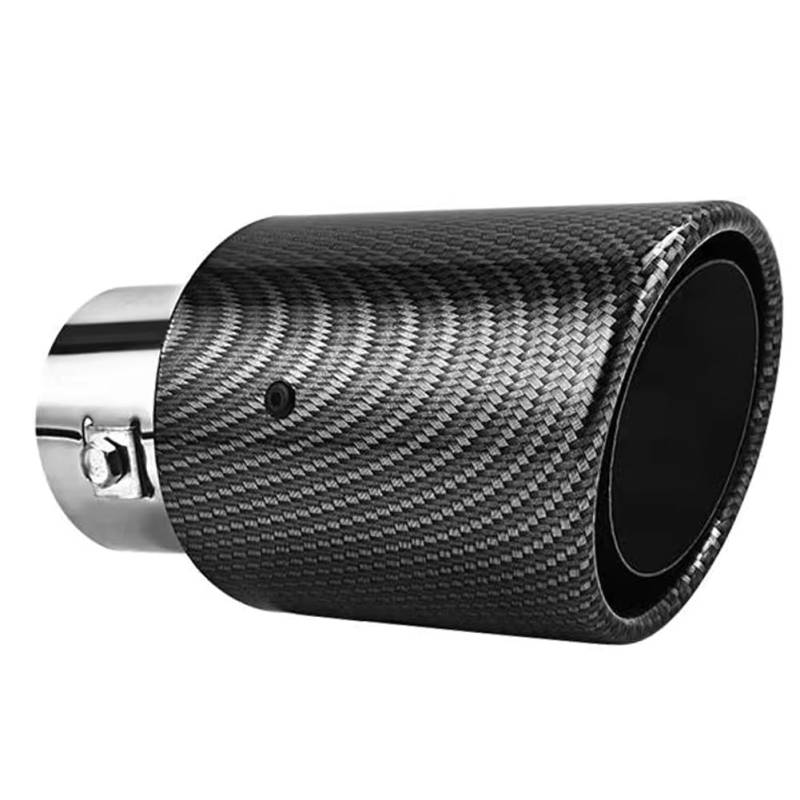 Koolenry Carbon Fiber Auspuff Schalldämpfer Rohrspitze, Auto Modifizierter Edelstahl Endrohr 63-65mm Einlass, Leuchtender Endrohrspitze von Koolenry