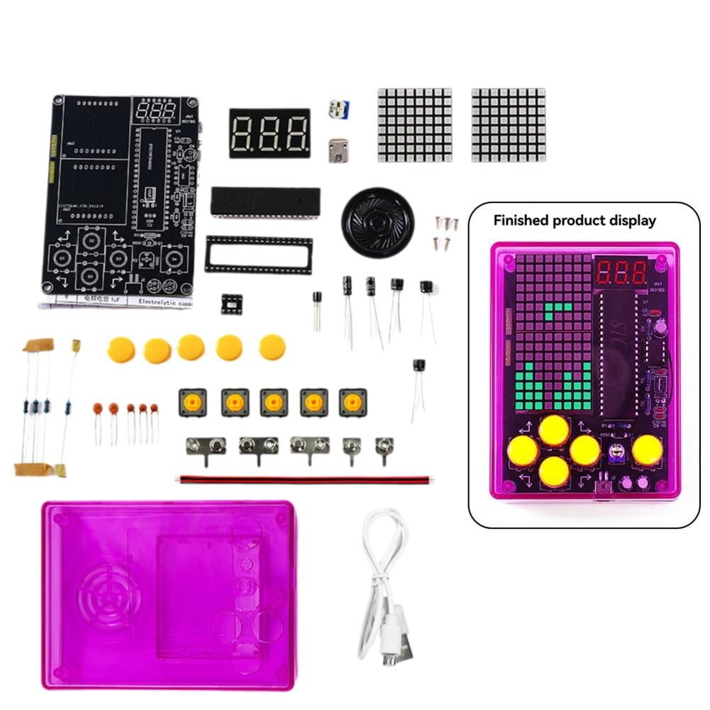 Koolenry DIY Pixel Game Kit Mini Pixel Spielkonsole mit Sprachsteuerung Elektronik DIY Löten Projekt Übungs Löten Lernset C Koolenry DIY Pixel Game Kit Mini Pixel Spielkonsole mit Sprachsteuerung Elektronik DIY Löten Projekt Übungs Löten Lernset C von Koolenry