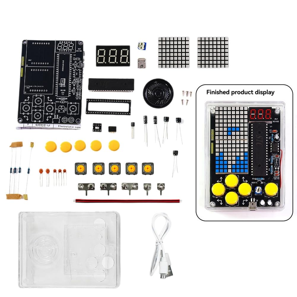 Koolenry DIY Pixel-Spiel-Kit + Voice Mini Pixel-Spielkonsole Elektronik-DIY-Kit Lötarbeitsprojekt Löt-Lernset A Koolenry DIY Pixel-Spiel-Kit + Voice Mini Pixel-Spielkonsole Elektronik-DIY-Kit Lötarbeitsprojekt Löt-Lernset A von Koolenry