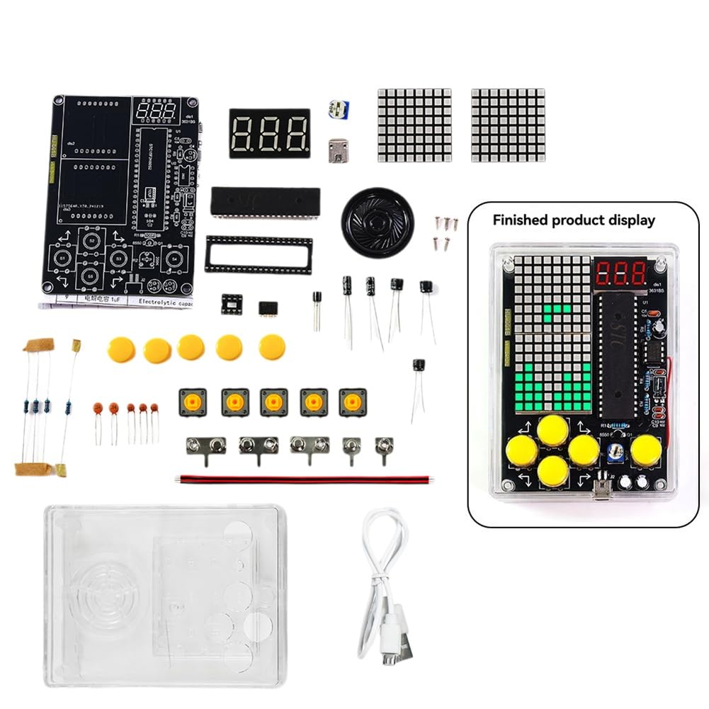 Koolenry DIY Pixel-Spielkit Mini Pixel-Spielkonsole mit Sprachfunktion Elektronik DIY Lötprojekt Übungsset zum Lernen Des Lötens A Koolenry DIY Pixel-Spielkit Mini Pixel-Spielkonsole mit Sprachfunktion Elektronik DIY Lötprojekt Übungsset zum Lernen Des Lötens A von Koolenry