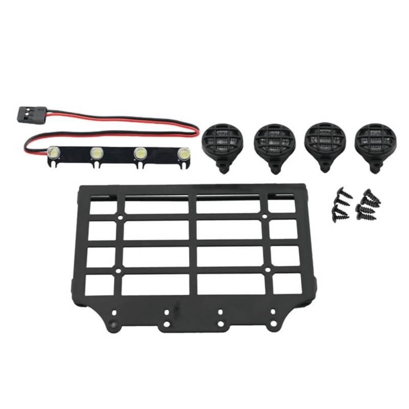 Koolenry Ferngesteuerte Kriechspur-Gepäckträger für 1/12 MN82 RC Auto Upgrade-Zubehör Runde Lampe von Koolenry