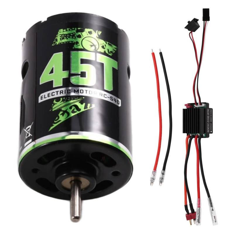 Koolenry Hochdrehmomentiger 540 Bürstenmotor und BEC-ESC-Set für 1/10 Maßstab/AXIAL/RC Autos und Crawler von Koolenry