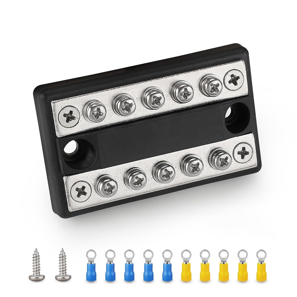 Koolenry RV, Boot und -Stromverteilung: 100A Batterieleiste für Plus/Minus - 5-Kreis-Terminalblock Koolenry RV, Boot und -Stromverteilung: 100A Batterieleiste für Plus/Minus - 5-Kreis-Terminalblock von Koolenry