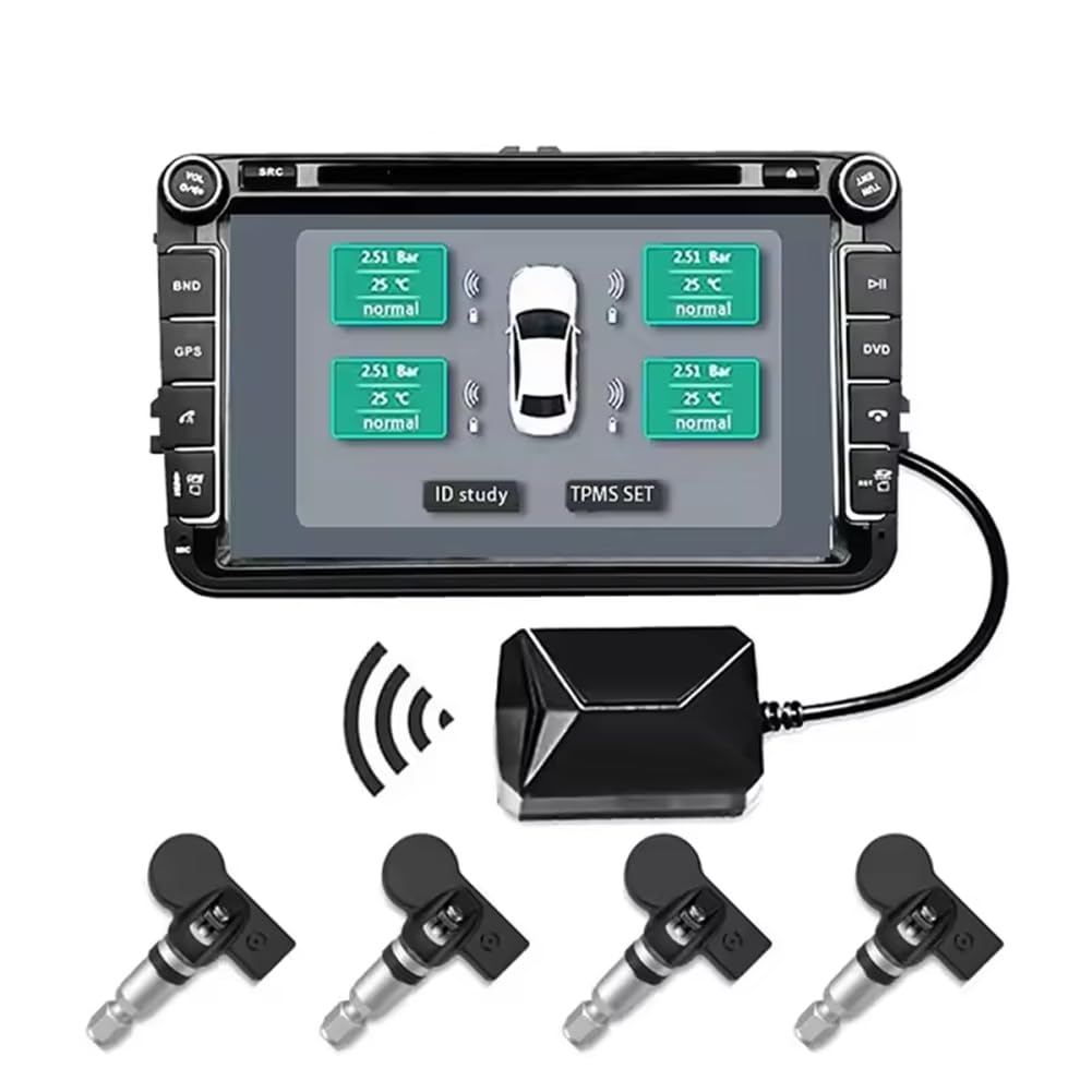 Koolenry USB Android TPMS Reifendrucküberwachungssystem Reifendrucküberwachungssystem USB-System Display Warnsystem Intern Extern 4 Sensoren für Fahrzeugnavigation Koolenry USB Android TPMS Reifendrucküberwachungssystem Reifendrucküberwachungssystem USB-System Display Warnsystem Intern Extern 4 Sensoren für Fahrzeugnavigation von Koolenry