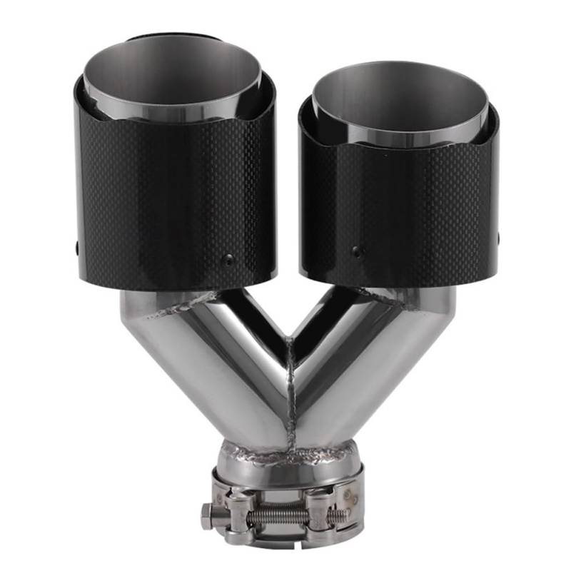 Koolenry Universal-Auto-Modifikation Auspuffrohr Endrohr Schalldämpfer Düse Edelstahl Y-Spitze Doppelausgang Auspuffrohr von Koolenry