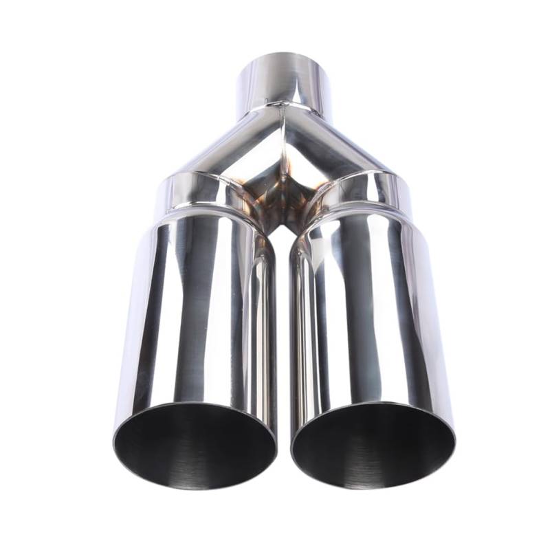 Koolenry Universeller 63 -mm -Einlass 76 -mm -Auslass Doppelzylinder Edelstahl Universal 63 mm in 76 mm Out Double Zylinder Auspuffspitzen Auspuff -Abgaswackswuffler für Den Austausch Von Autoabgasanl von Koolenry