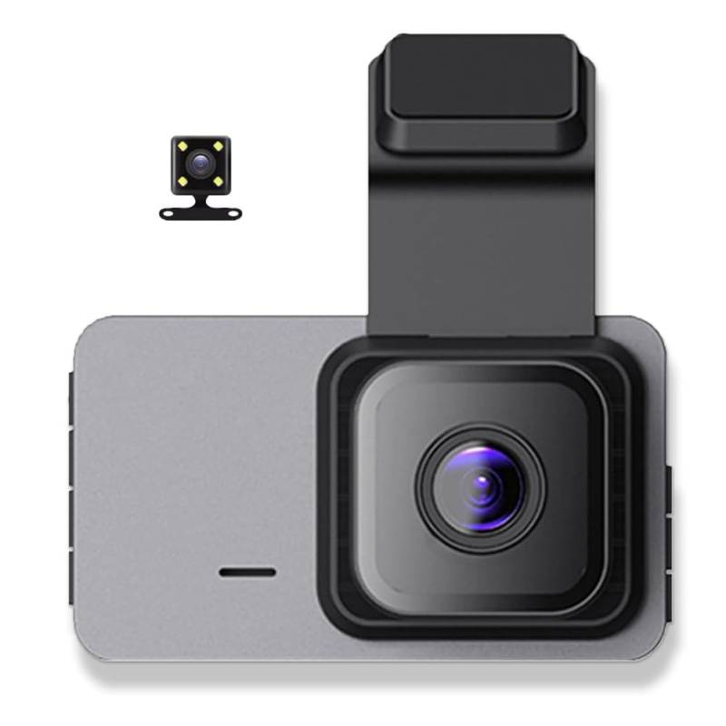 Koolenry WiFi+GPS Dashcam-DVR für Auto, Hochauflösende Dual-Front- und Heckkameras, 24-Stunden-Parkmonitor von Koolenry