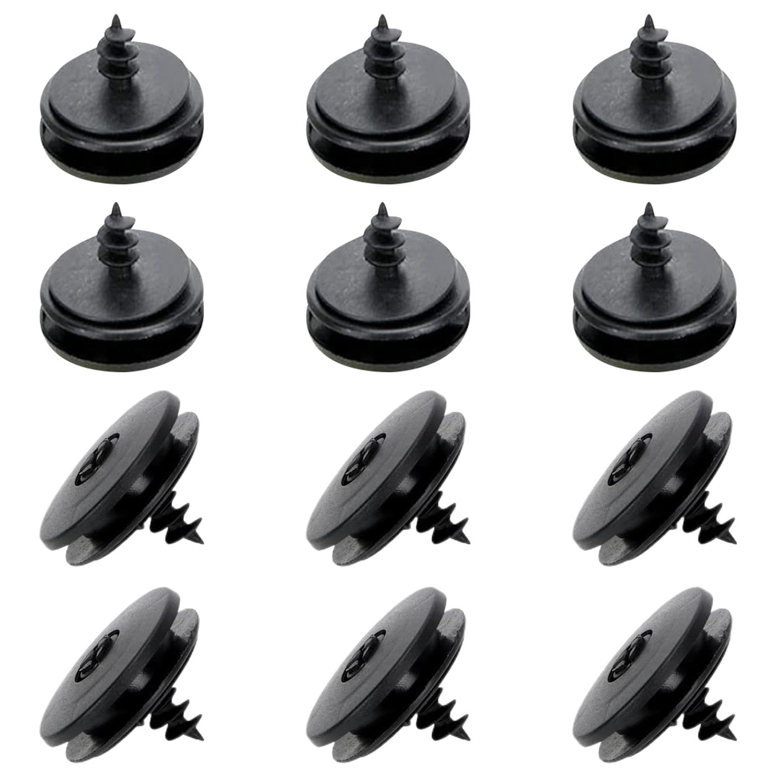 Auto Fußmatten Clip Set,12 Stück Universal Auto Fussmatten Fixclips,Befestigungsclips für Autoteppiche,Auto Druckknopf Teppich Bodenmatten Halterung, 3-in-1 Automatten Halter(schwarz) von Korysnew