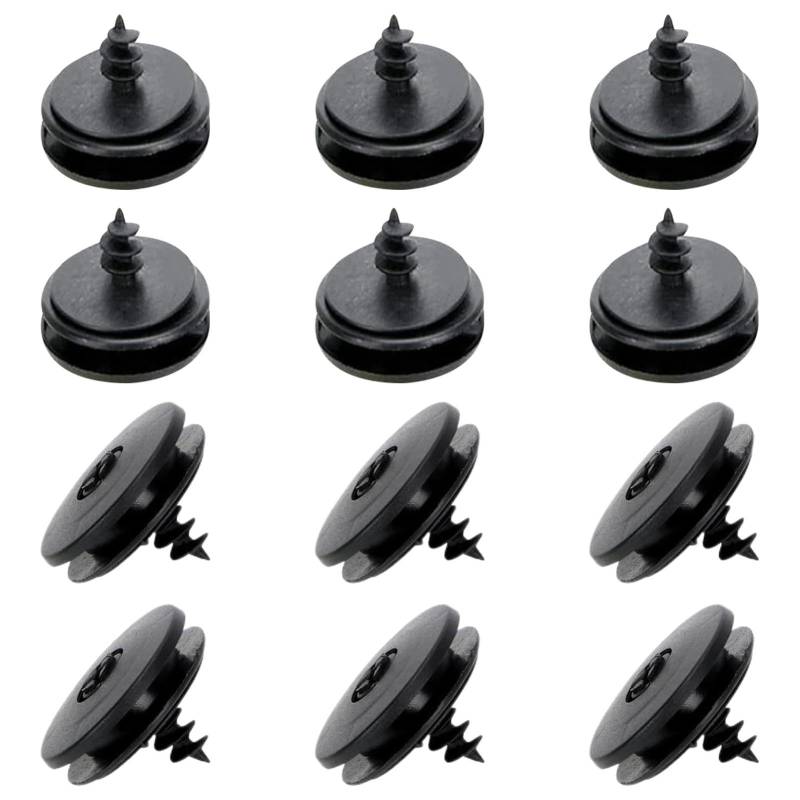 Auto Fußmatten Clip Set,12 Stück Universal Auto Fussmatten Fixclips,Befestigungsclips für Autoteppiche,Auto Druckknopf Teppich Bodenmatten Halterung, 3-in-1 Automatten Halter(schwarz) von Korysnew