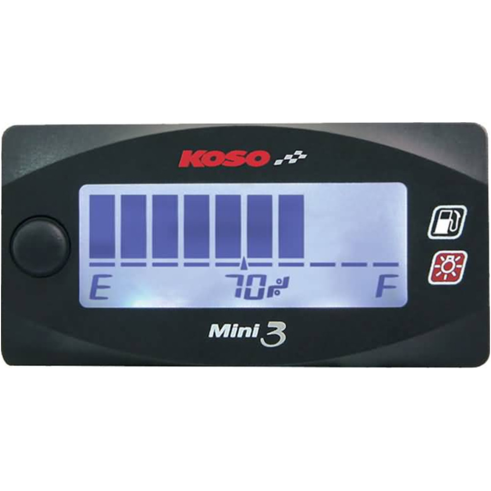 Koso 13834 benzinstands-messer  tankanzeige mini style 3, weiß beleuchtet von Koso