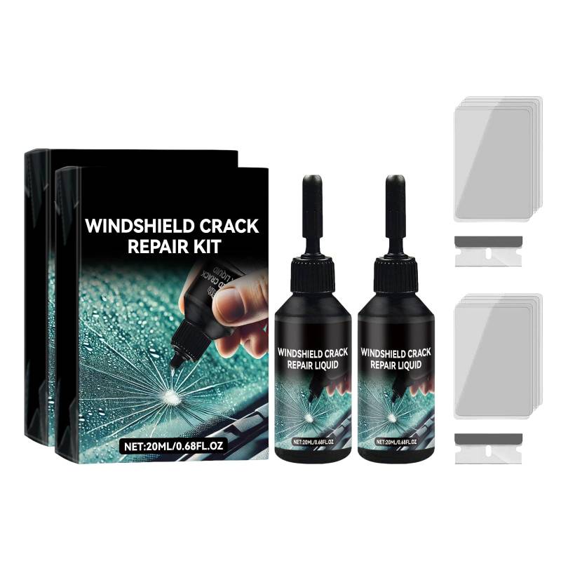Kouamor 1/2/3 Flaschen Windschutzscheibe Reparatur Set, Glas Kratzer Entferner Windschutzscheibe Chip Repair Kit, Glas Reparatur Kit, Windschutzscheibe Reparatur Kit, Windschutzscheibe Kratzer von Kouamor