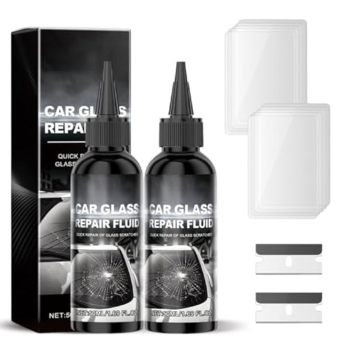 Steinschlag Reparaturset Windschutzscheibe 2025, Steinschlag Reparaturset, Windschutzsche Reparaturset, Glass Repair Kit Glas Reparatur Set Zur Reparatur Langer Rissen, Löchern, Rissen (2 Kit) von Kouamor