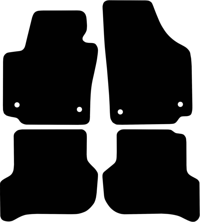 Kovvar Fußmatten passend für Seat Altea 2004-2015 Passend zur Ausführung: Abstand Befestigungspunkte (Fahrer) 32 cm | Qualität: Luxury von Kovvar