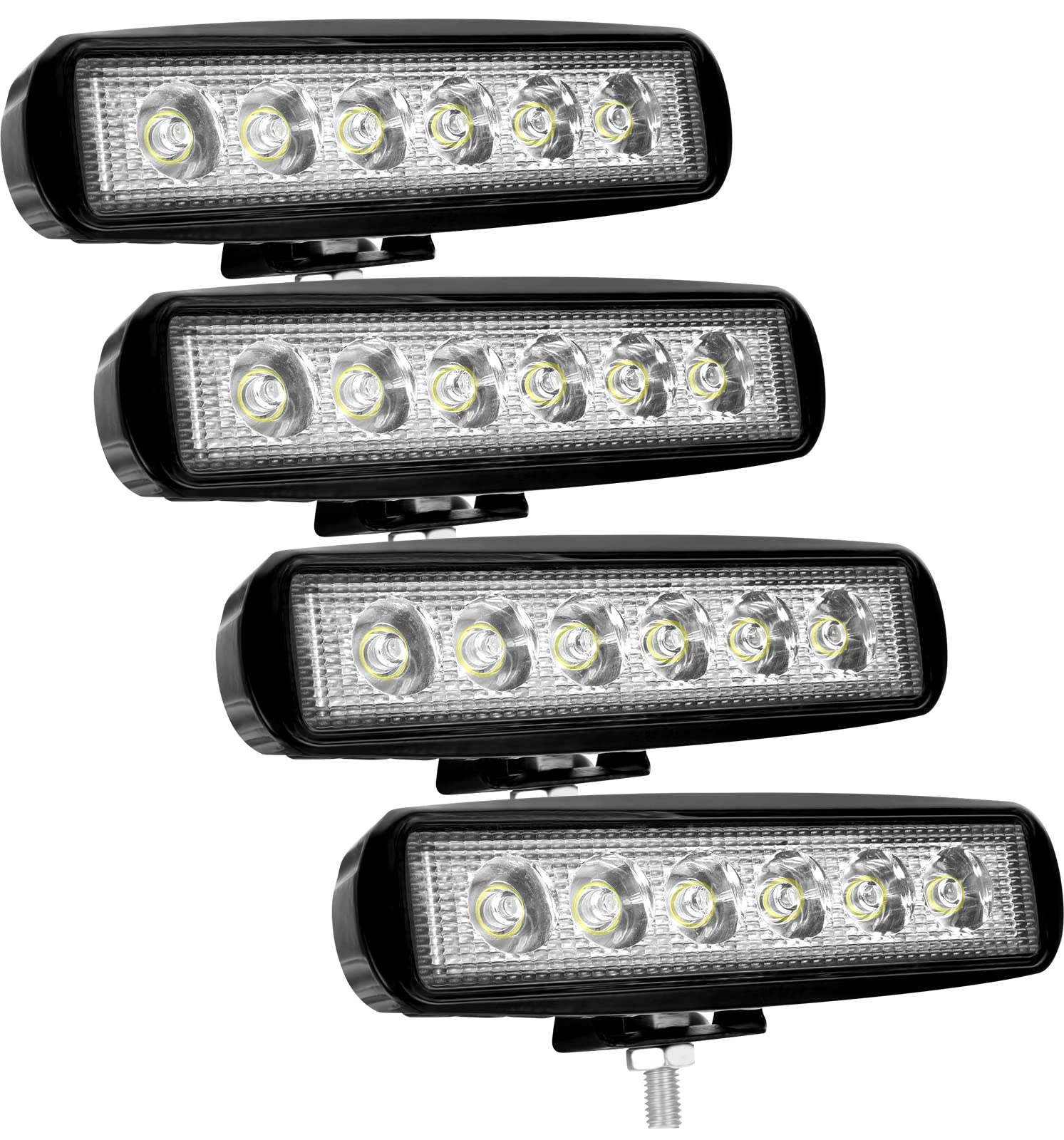 Kraumi LED Arbeitsscheinwerfer, 18W LED Offroad Zusatzscheinwerfer 12V Scheinwerfer 6000K IP67 Wasserdicht Rückfahrscheinwerfer für Trecker Bagger SUV, UTV, ATV(4 Stück) von Kraumi