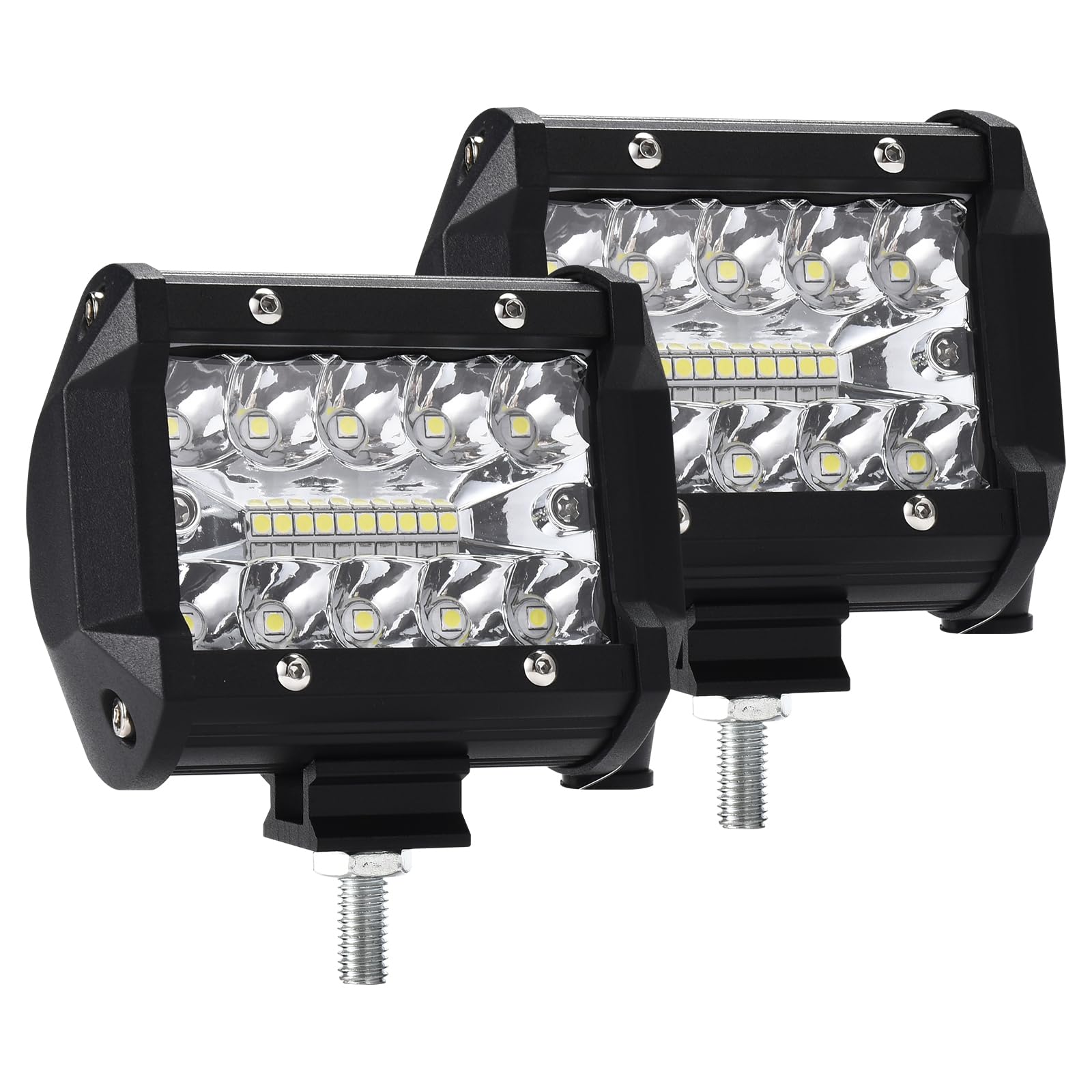 Kraumi LED Arbeitsscheinwerfer 4 Zoll 60W Cree LED Zusatzscheinwerfer 12V 5,600lm Auto Scheinwerfer Offroad Flutlicht Wasserdicht IP67 Arbeitslicht(2 Stück) von Kraumi