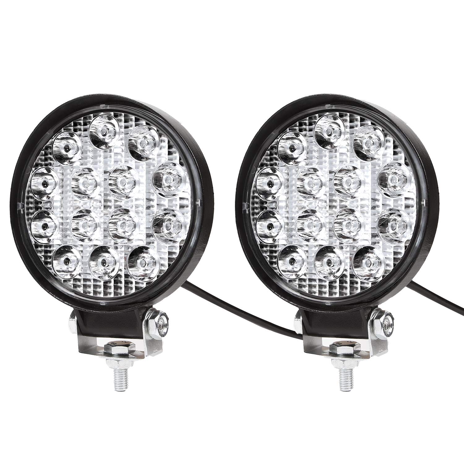 Kraumi LED Arbeitsscheinwerfer, 2 X 42W Quadrat LED Offroad Zusatzscheinwerfer 12V 24V Scheinwerfer IP67 Wasserdicht Rückfahrscheinwerfer für Trecker Bagger SUV, UTV, ATV Kraumi LED Arbeitsscheinwerfer, 2 X 42W Quadrat LED Offroad Zusatzscheinwerfer 12V 24V Scheinwerfer IP67 Wasserdicht Rückfahrscheinwerfer für Trecker Bagger SUV, UTV, ATV von Kraumi