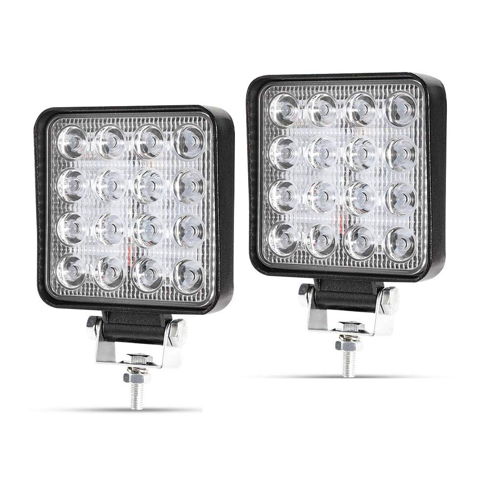 Kraumi LED Arbeitsscheinwerfer, 2 X 48W Quadrat LED Offroad Zusatzscheinwerfer 12V 24V Scheinwerfer IP67 Wasserdicht Rückfahrscheinwerfer für Trecker Bagger SUV, UTV, ATV Kraumi LED Arbeitsscheinwerfer, 2 X 48W Quadrat LED Offroad Zusatzscheinwerfer 12V 24V Scheinwerfer IP67 Wasserdicht Rückfahrscheinwerfer für Trecker Bagger SUV, UTV, ATV von Kraumi