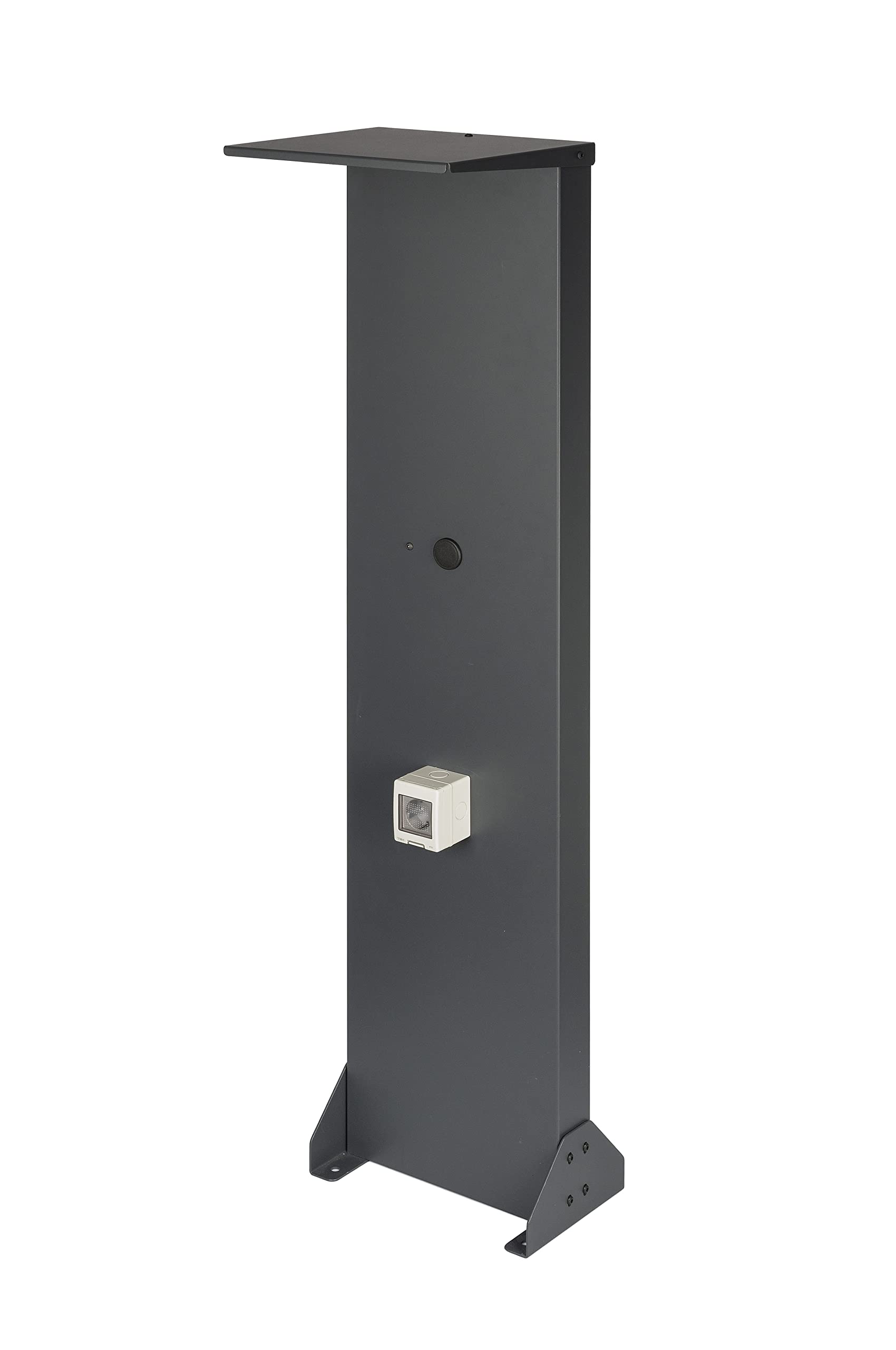Kreainvent Universeller Premium-Design Wallbox-Standfuß aus Aluminum mit Dach und 16A, 3,7kW Steckdose (Dach, Anthrazit, Aluminum) von Kreainvent