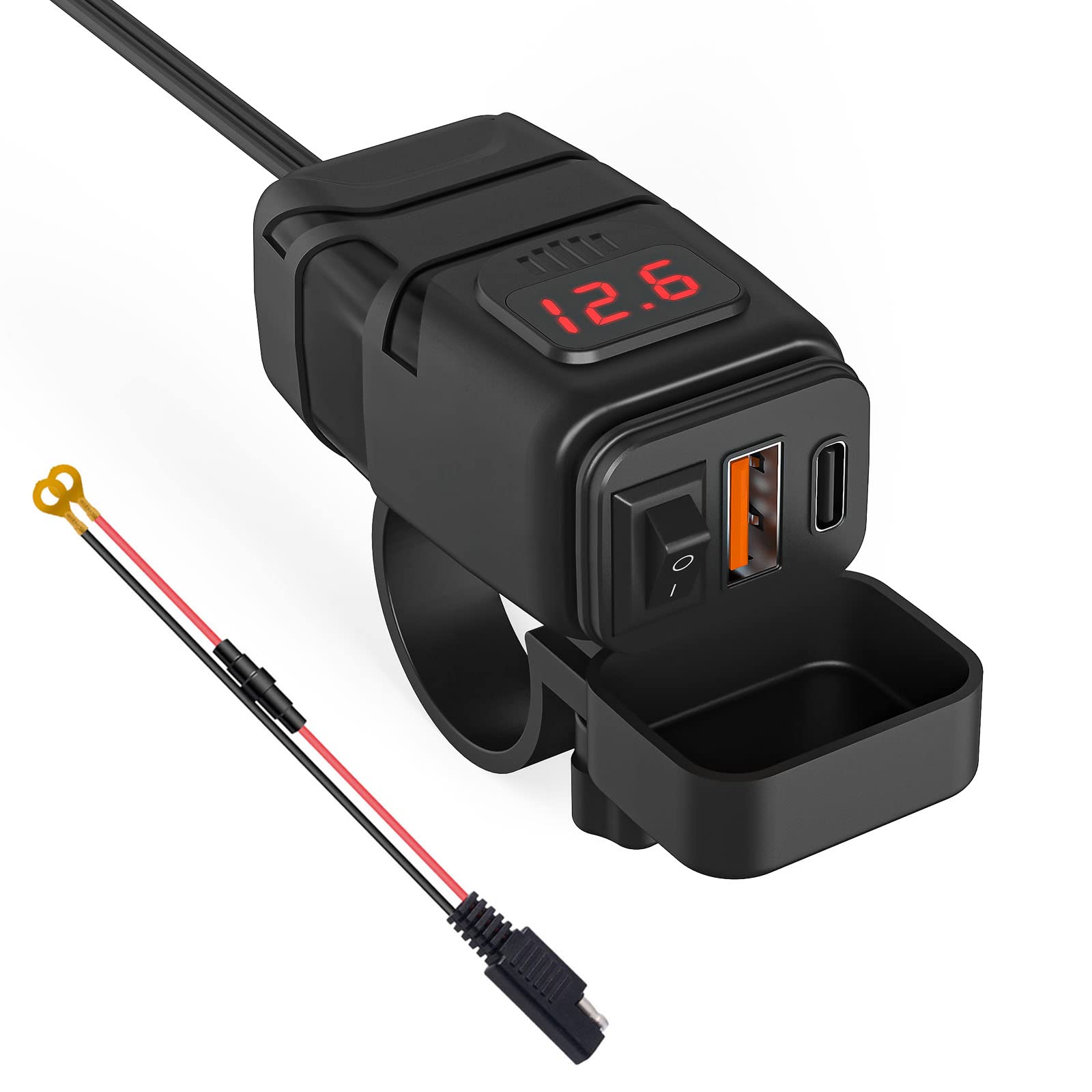 Kriogor 12V Steckdose Auto Ladegerät mit Schalter, KFZ QC3.0 PD Type C USB mit Switch, Wasserdicht für KFZ Wohnmobil Motorrad Boot Yacht Kriogor 12V Steckdose Auto Ladegerät mit Schalter, KFZ QC3.0 PD Type C USB mit Switch, Wasserdicht für KFZ Wohnmobil Motorrad Boot Yacht von Kriogor